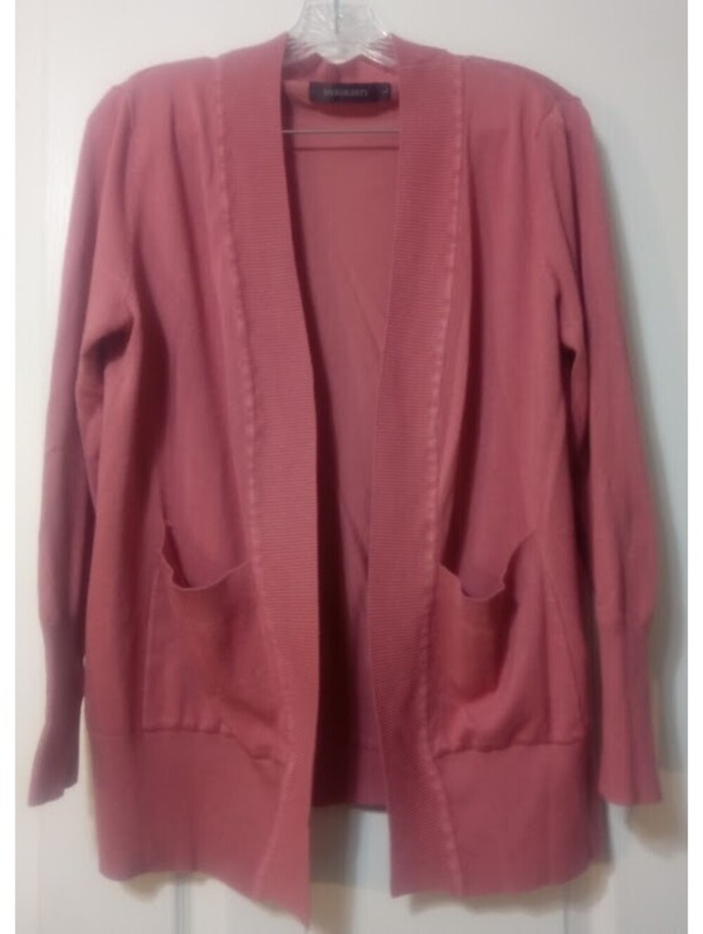 Merokeety Rose‑Pink Open‑Front Cardigan Size Large